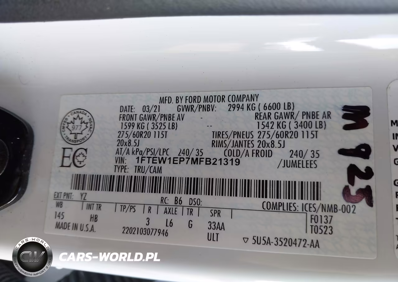 2021 Ford F-150 Lariat VIN:1FTEW1EP7MFB21319 - 9
