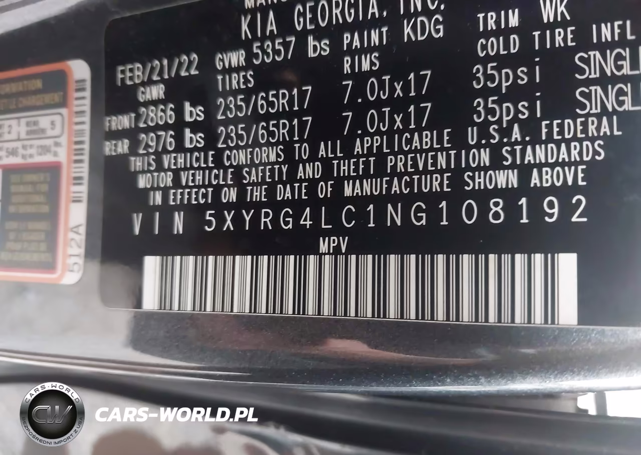 2022 Kia Sorento Lx VIN:5XYRG4LC1NG108192 - 9