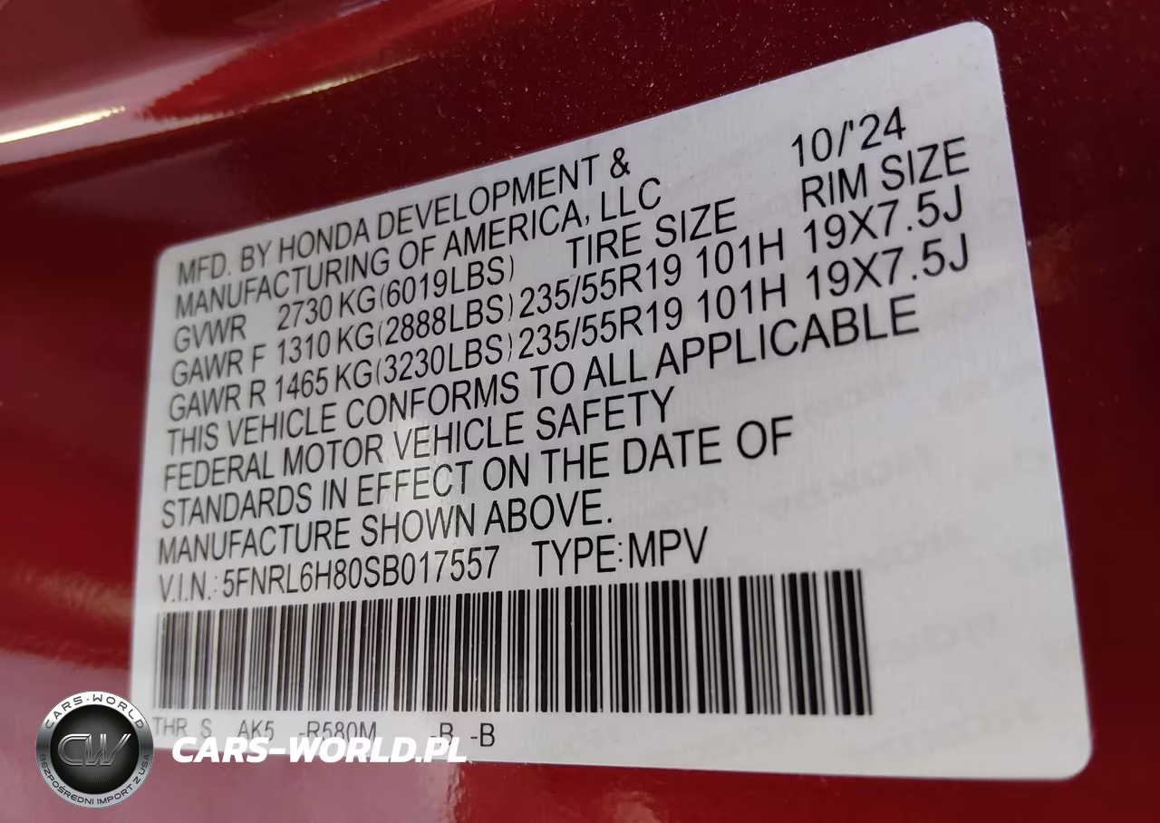 2025 Honda Odyssey Touring VIN:5FNRL6H80SB017557 - 9