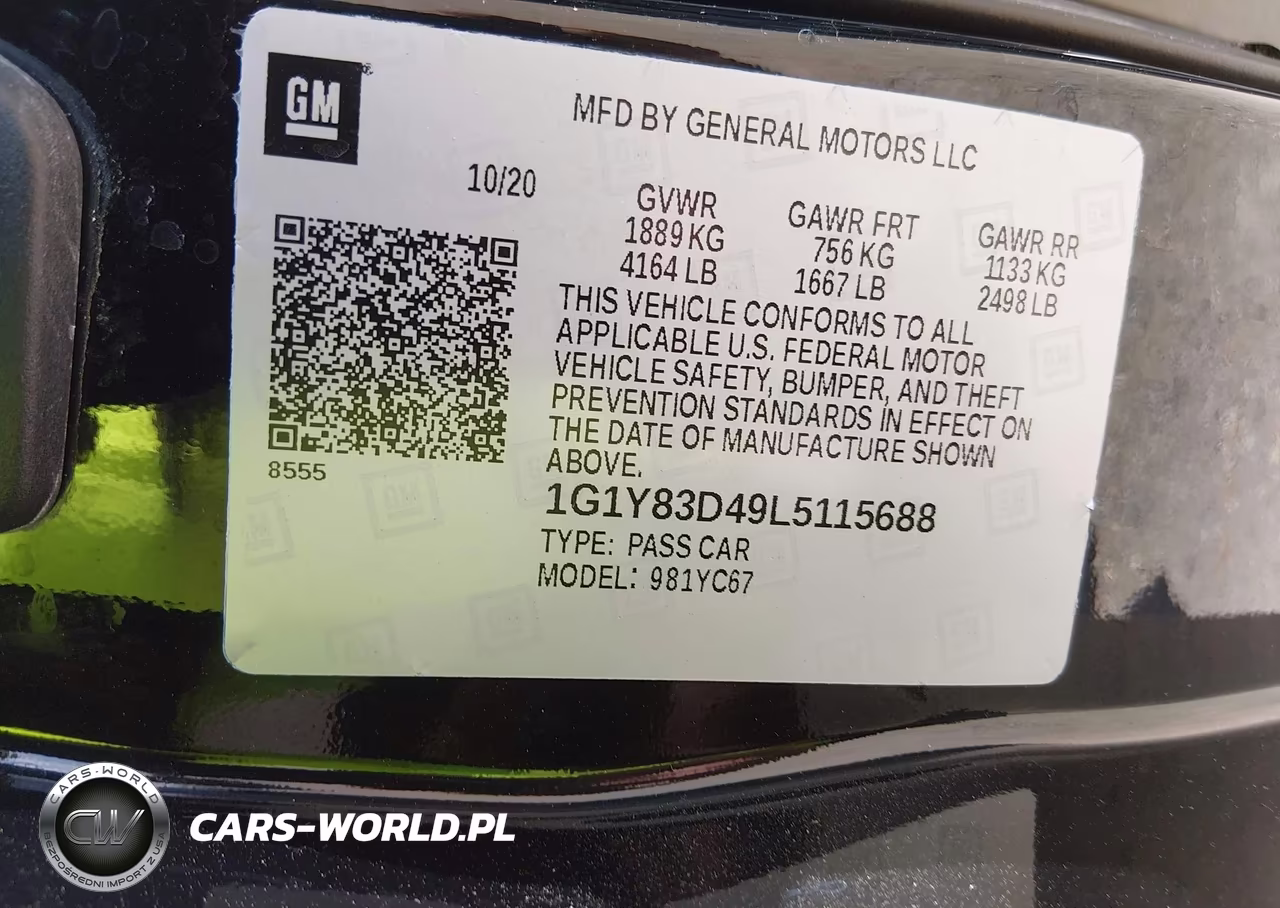 2020 Chevrolet Corvette Stingray VIN:1G1Y83D49L5115688 - 9