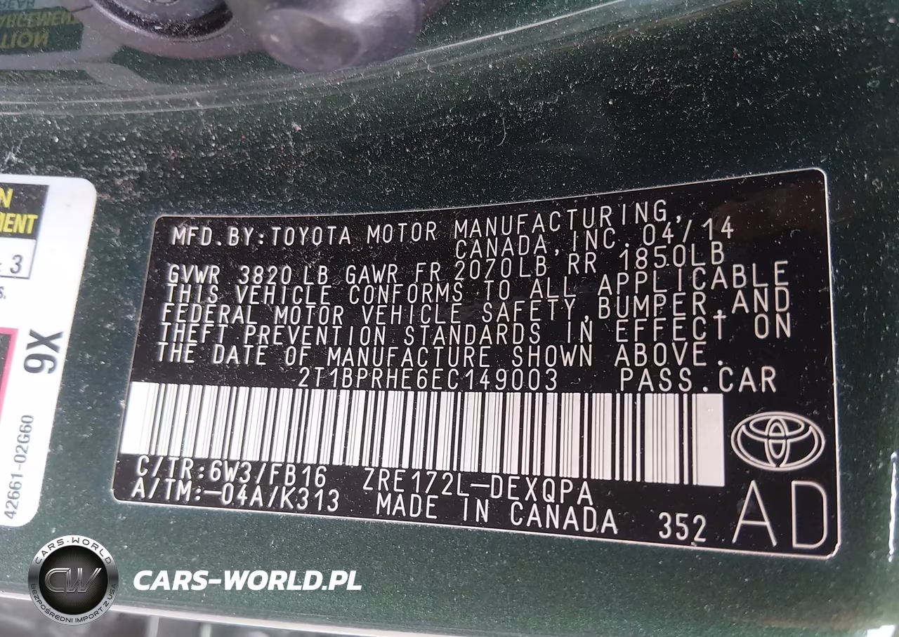 2014 Toyota Corolla Le Eco VIN:2T1BPRHE6EC149003 - 9
