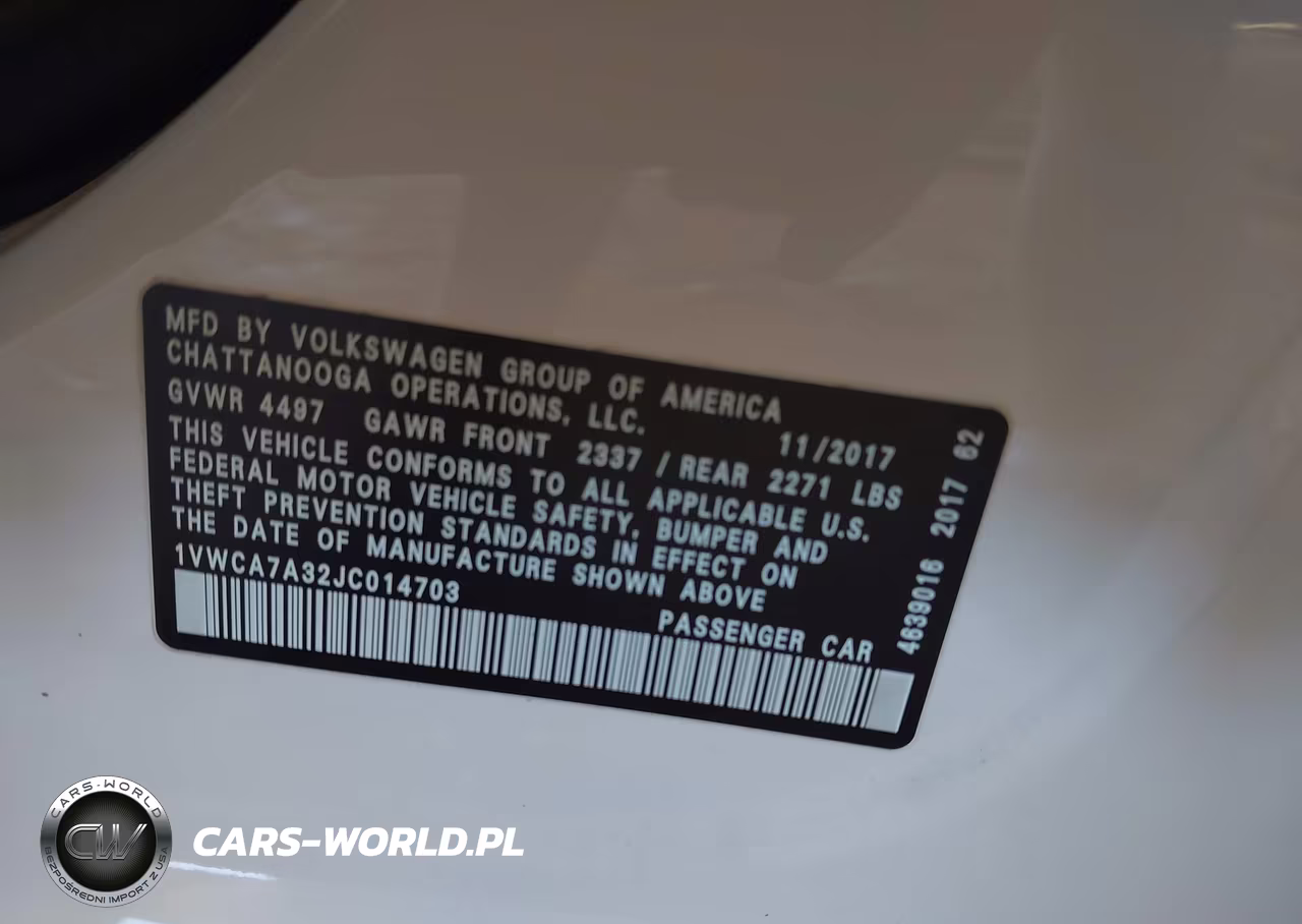 2018 Volkswagen Passat 2.0T Sel Premium VIN:1VWCA7A32JC014703 - 9
