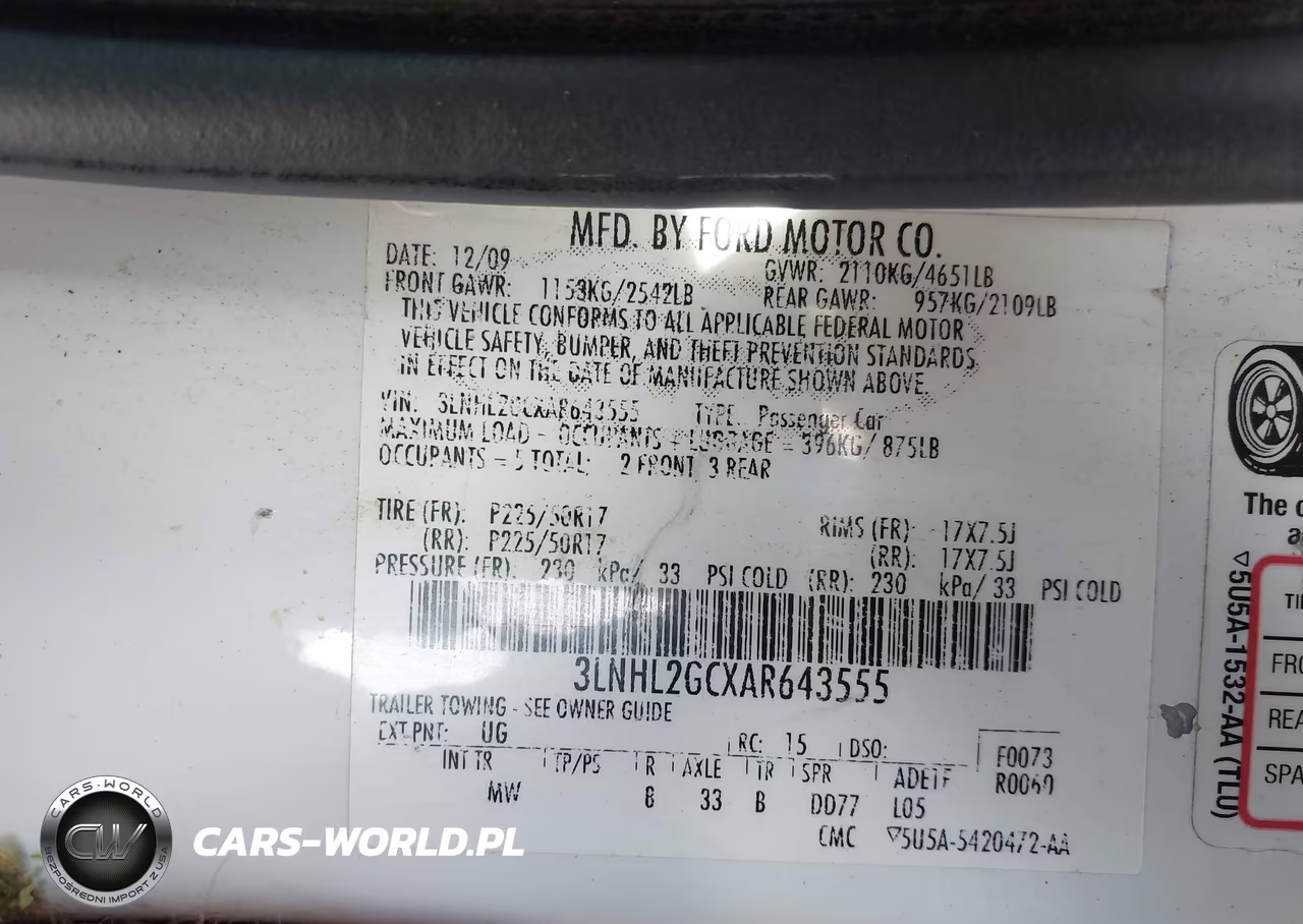 2010 Lincoln Mkz VIN:3LNHL2GCXAR643555 - 9