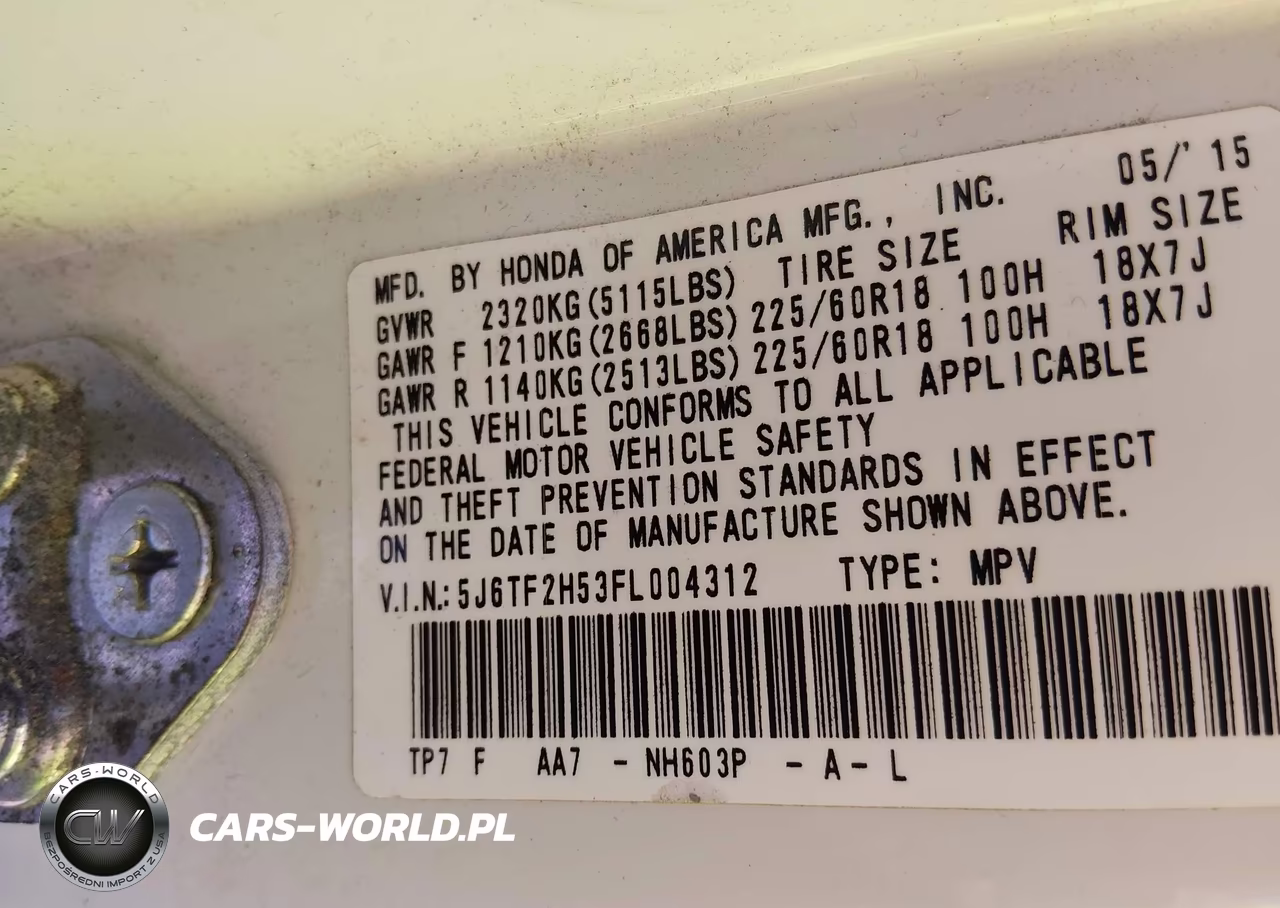 2015 Honda Crosstour Ex-L V6 VIN:5J6TF2H53FL004312 - 9
