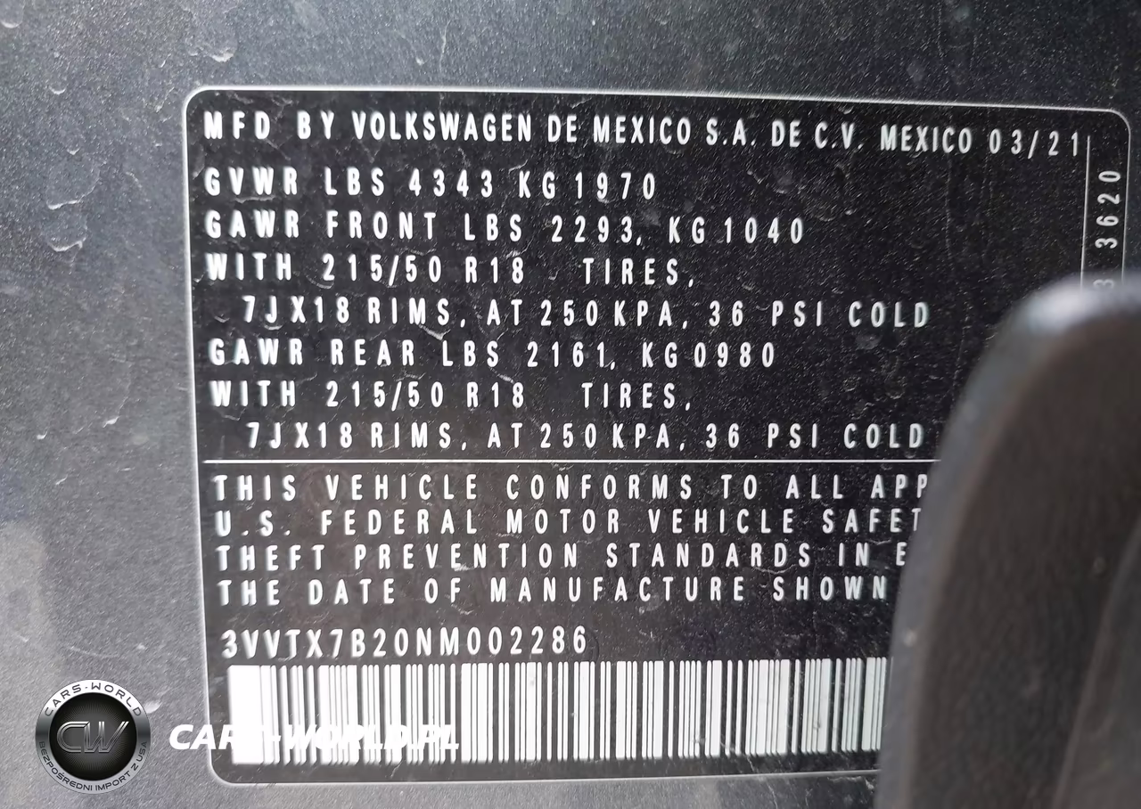 2022 Volkswagen Taos 1.5T Se VIN:3VVTX7B20NM002286 - 9