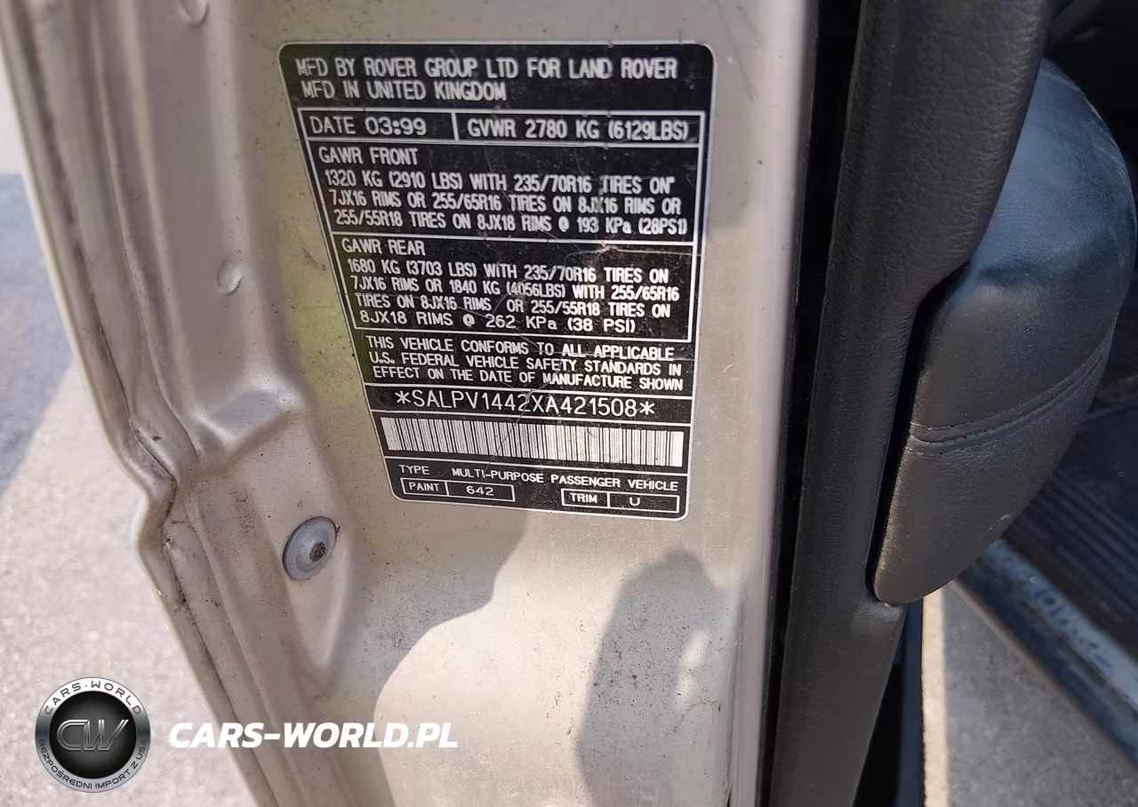 1999 Land Rover Range Rover 4.6 Hse VIN:SALPV1442XA421508 - 9