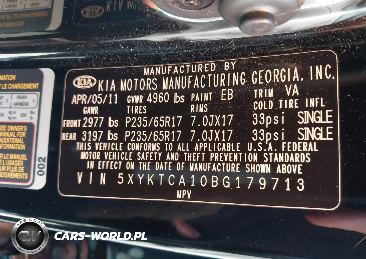 2011 Kia Sorento Lx VIN:5XYKTCA10BG179713 - 9