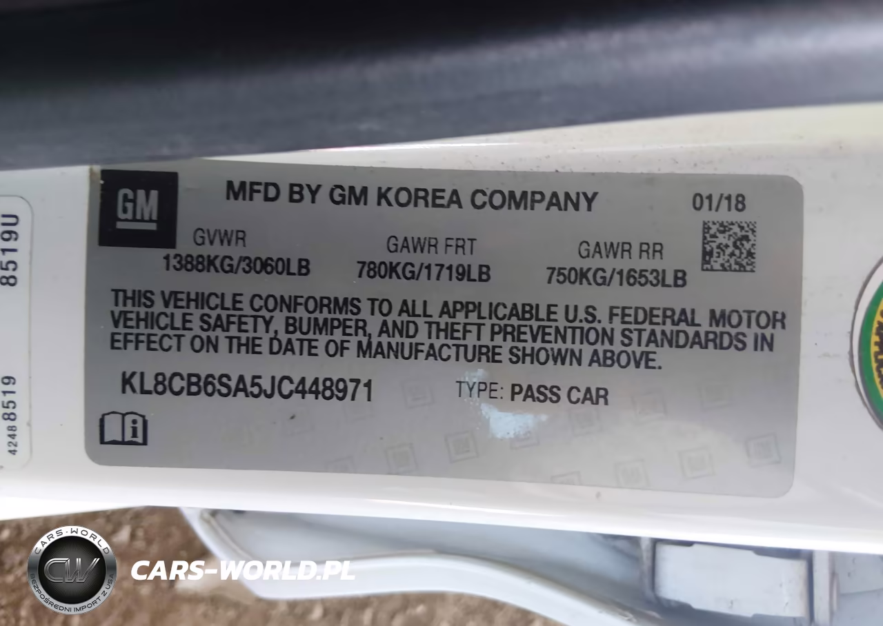 2018 Chevrolet Spark Ls Cvt VIN:KL8CB6SA5JC448971 - 9