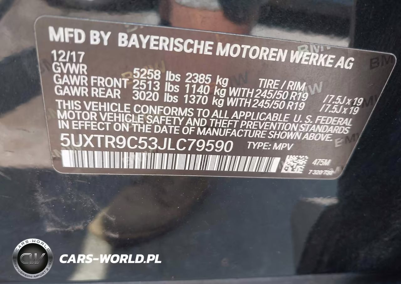 2018 BMW X3 xDrive30I VIN:5UXTR9C53JLC79590 - 9