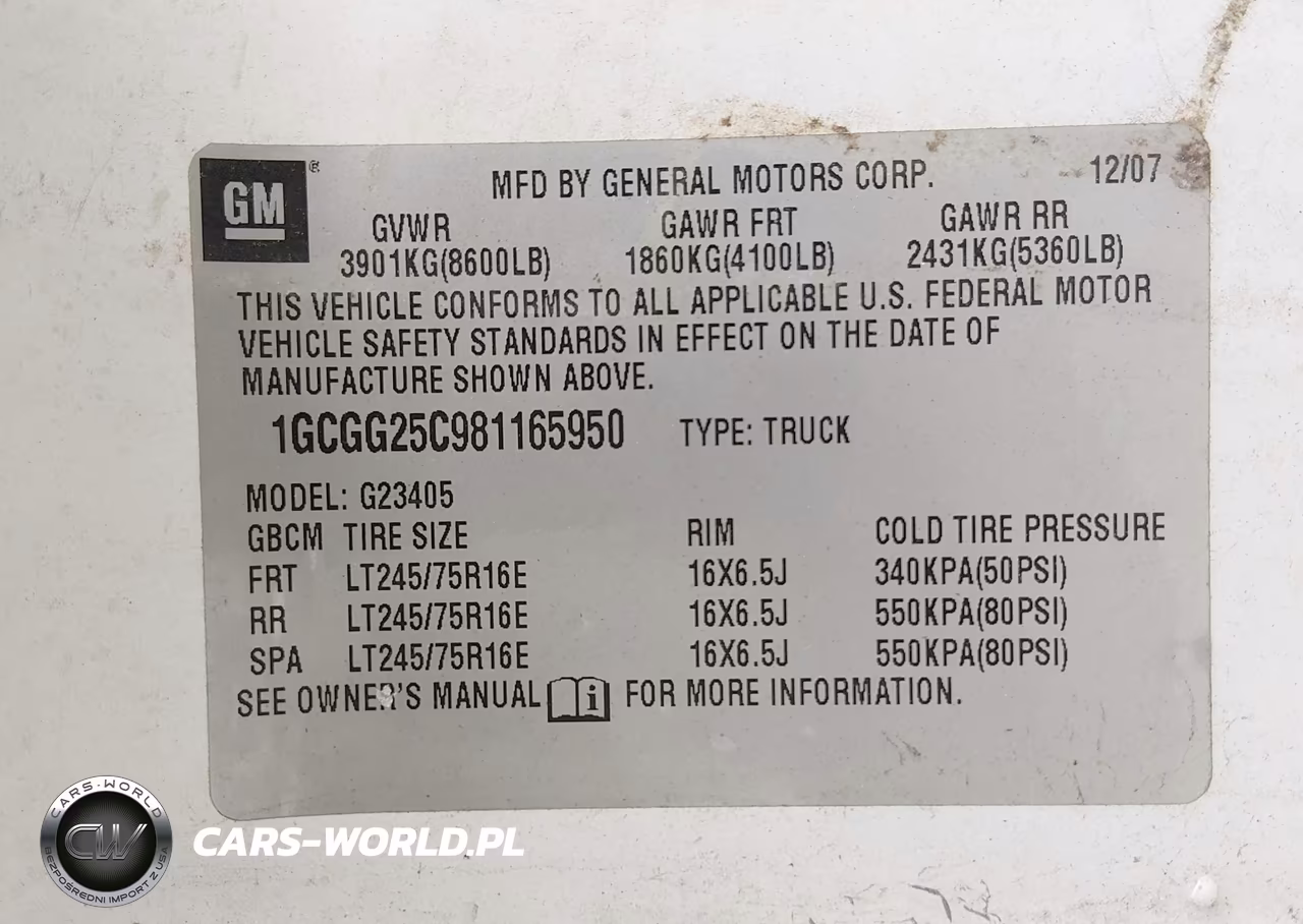 2008 Chevrolet Express Work Van VIN:1GCGG25C981165950 - 9