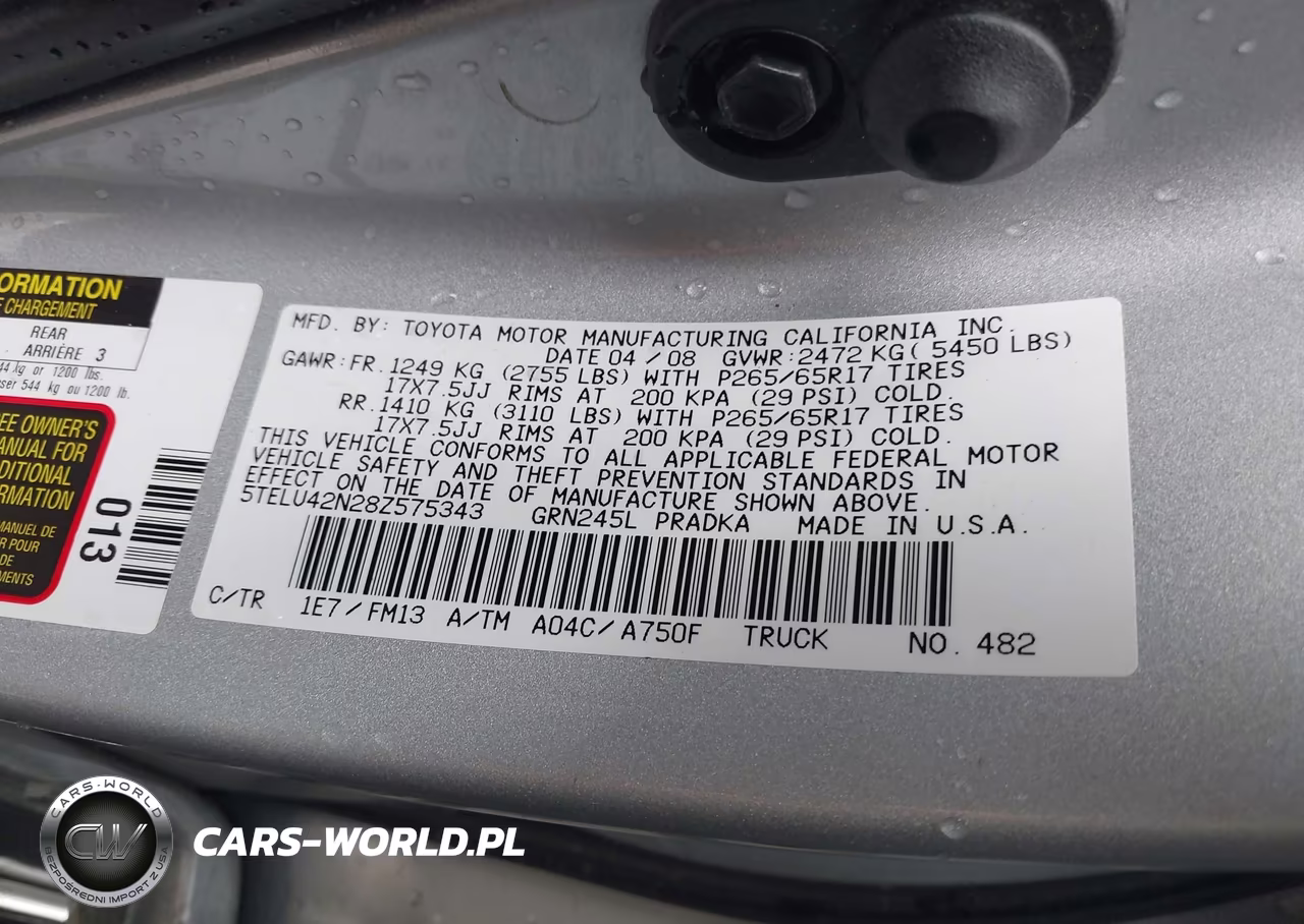 2008 Toyota Tacoma Base V6 VIN:5TELU42N28Z575343 - 9