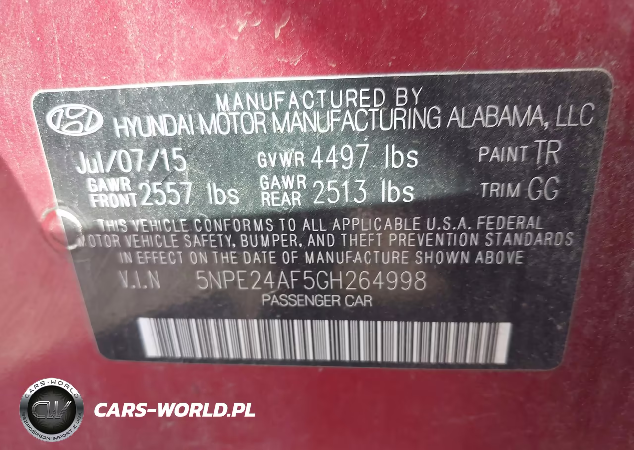 2016 Hyundai Sonata Se VIN:5NPE24AF5GH264998 - 9