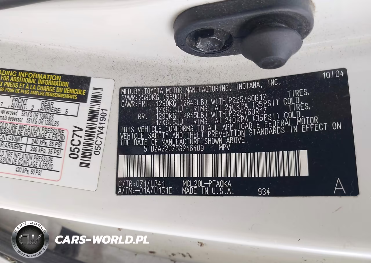 2005 Toyota Sienna Xle Limited VIN:5TDZA22C75S246409 - 9
