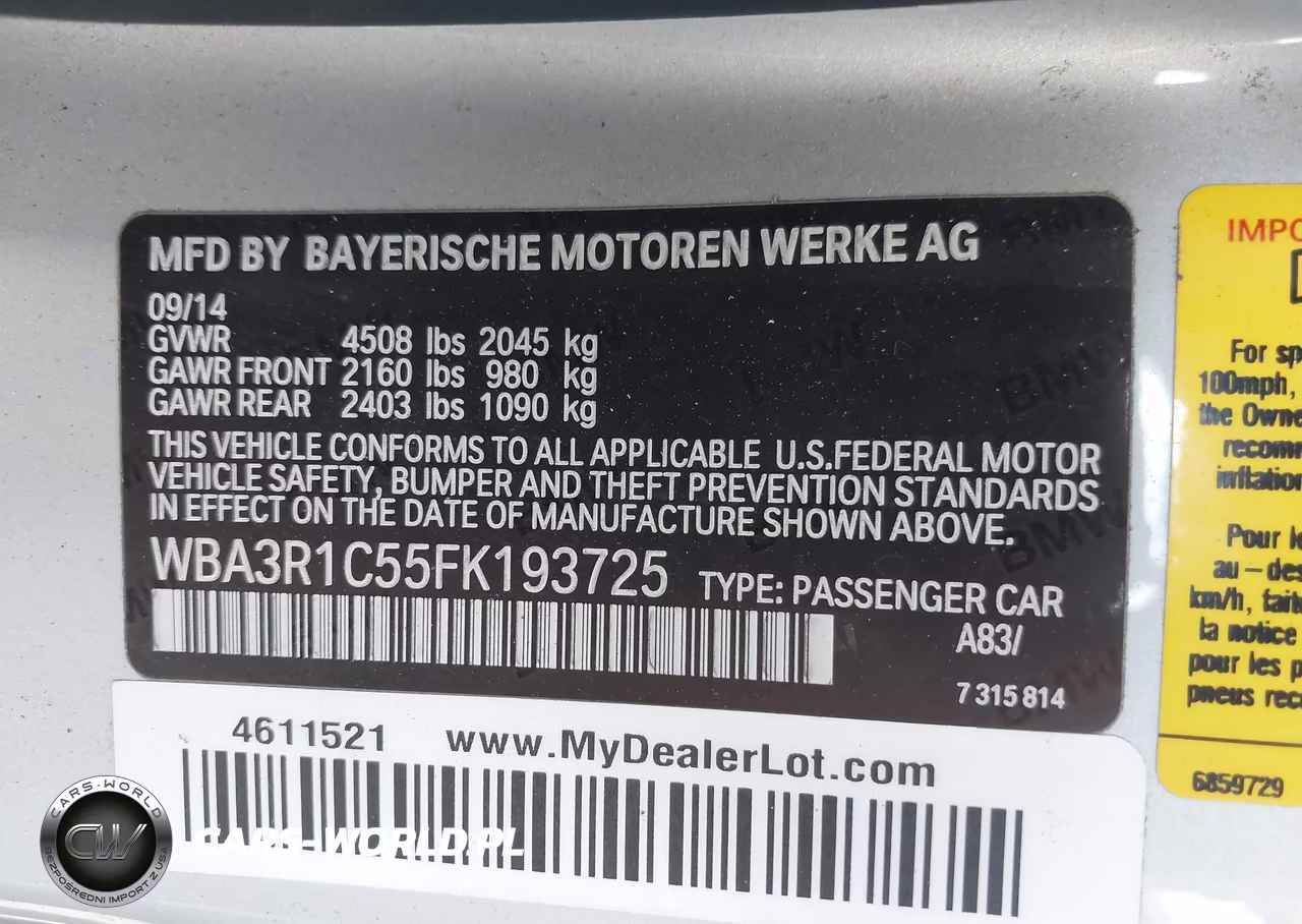 2015 BMW 435I VIN:WBA3R1C55FK193725 - 9