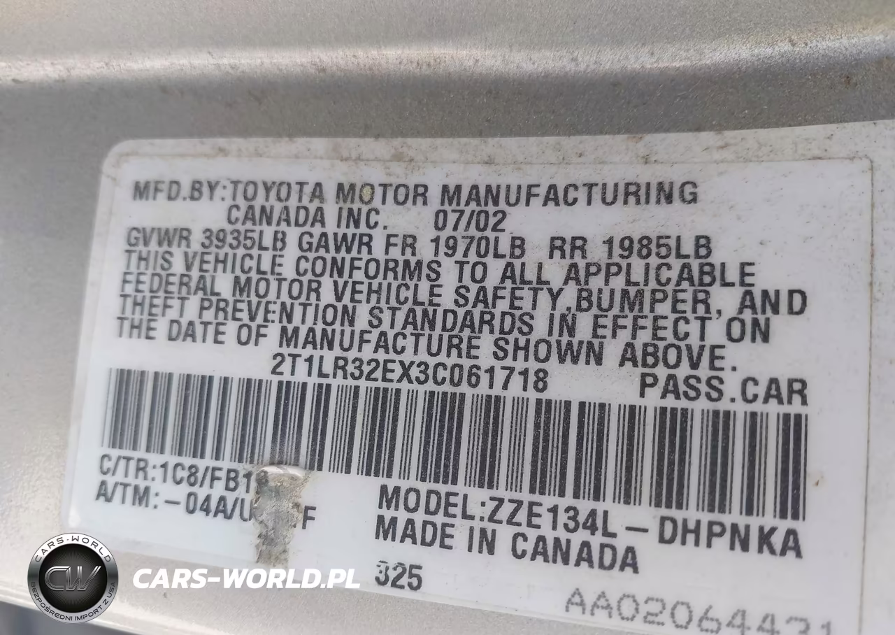 2003 Toyota Matrix Xr VIN:2T1LR32EX3C061718 - 9