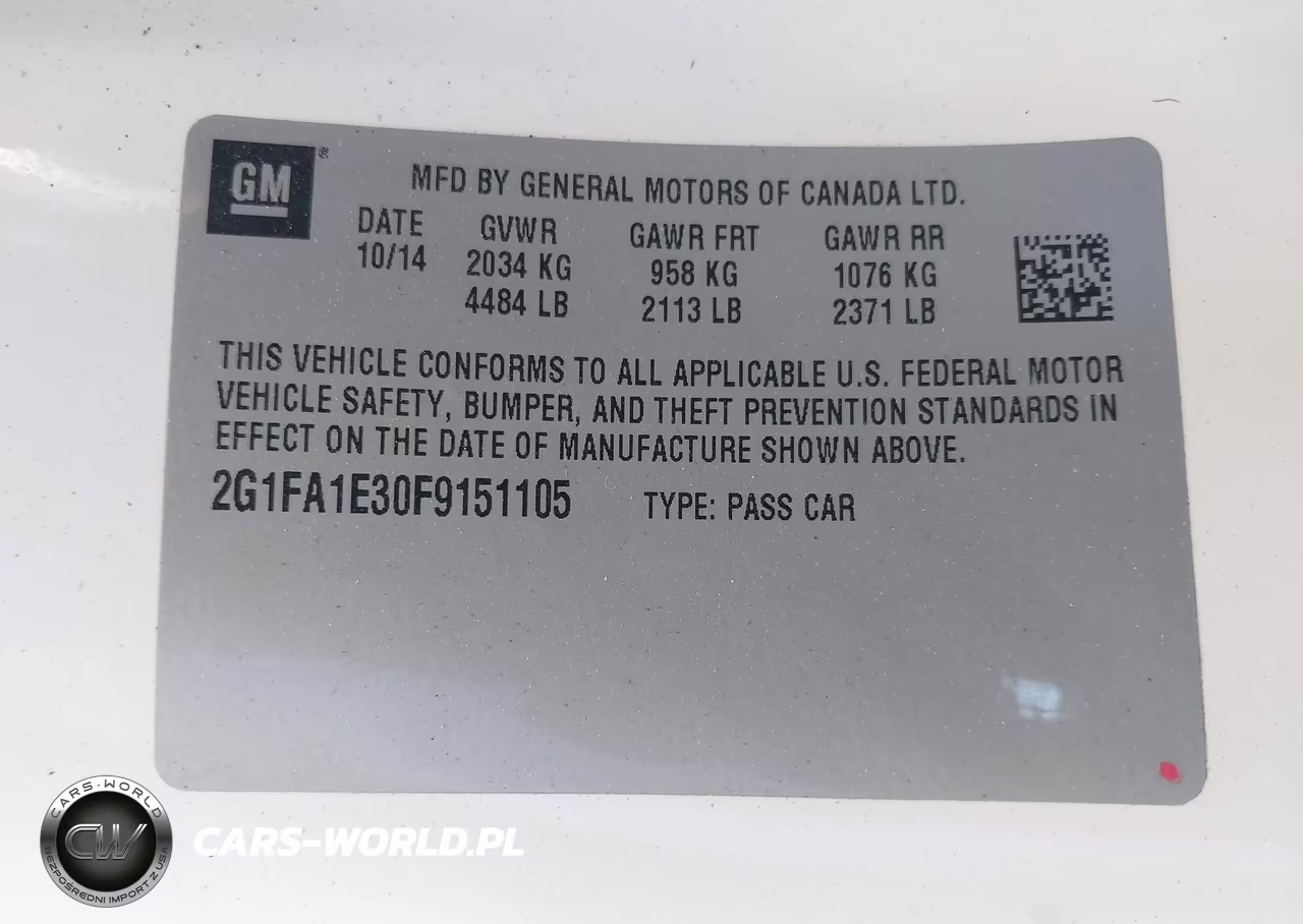 2015 Chevrolet Camaro 1Ls VIN:2G1FA1E30F9151105 - 9