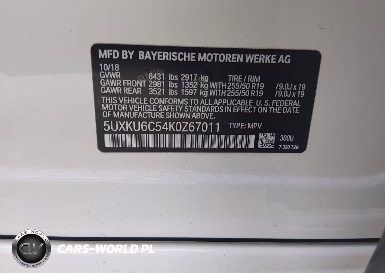 2019 BMW X6 xDrive50I VIN:5UXKU6C54K0Z67011 - 9