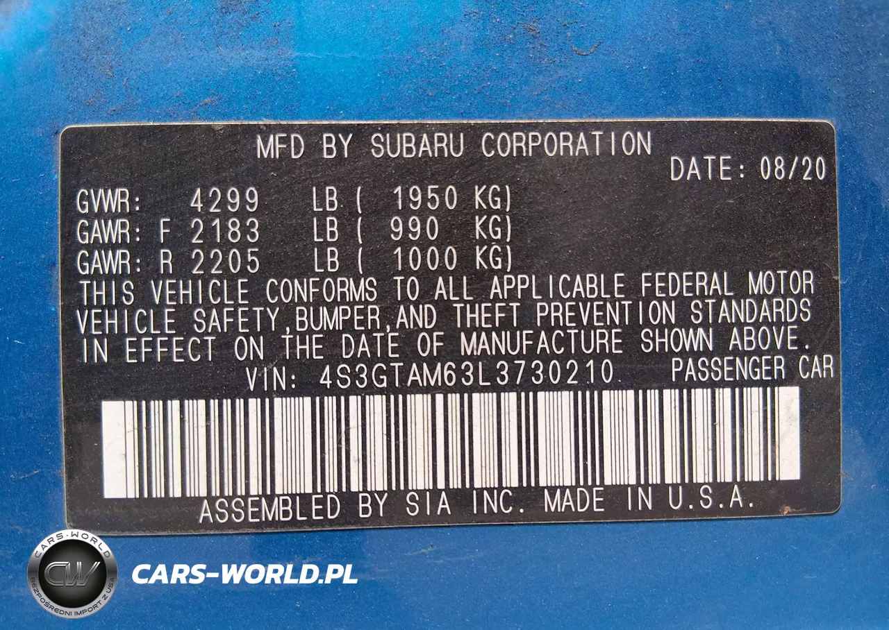 2020 Subaru Impreza Sport 5-Door VIN:4S3GTAM63L3730210 - 9