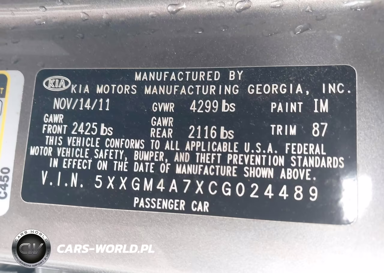 2012 Kia Optima Lx VIN:5XXGM4A7XCG024489 - 9