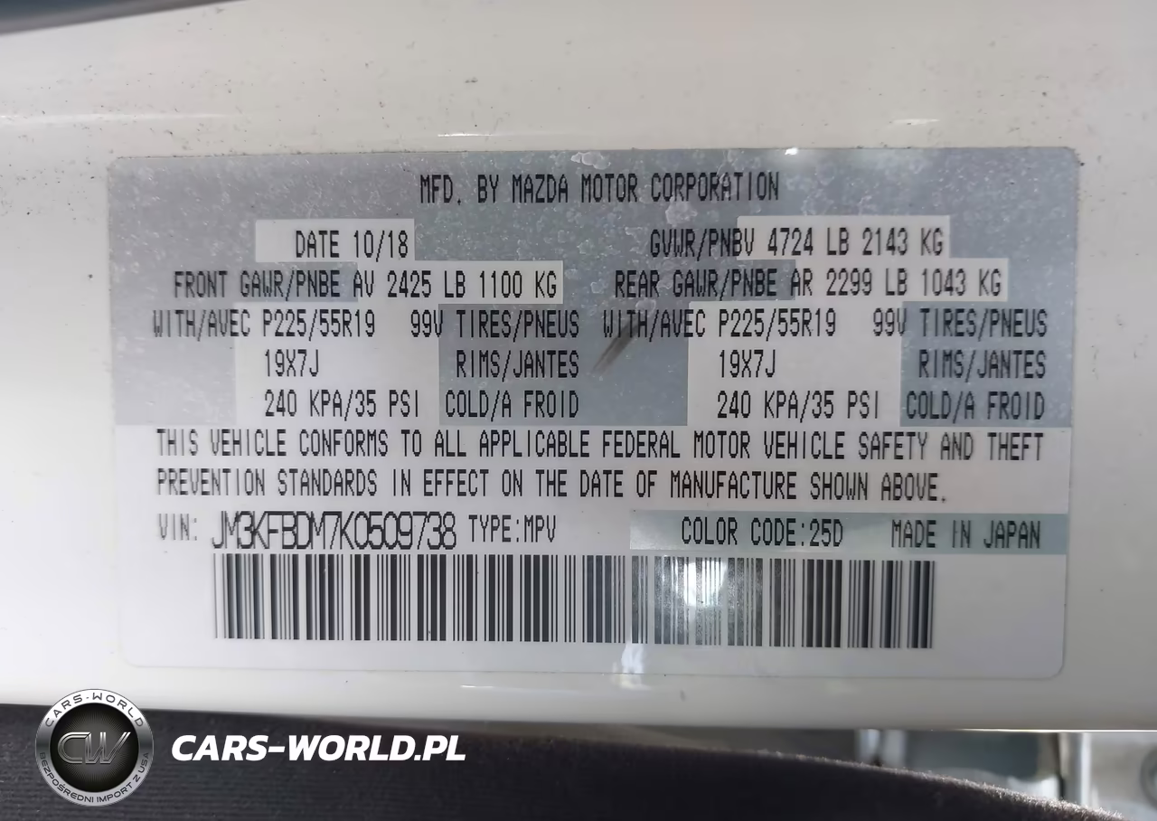 2019 Mazda Cx-5 Grand Touring VIN:JM3KFBDM7K0509738 - 9