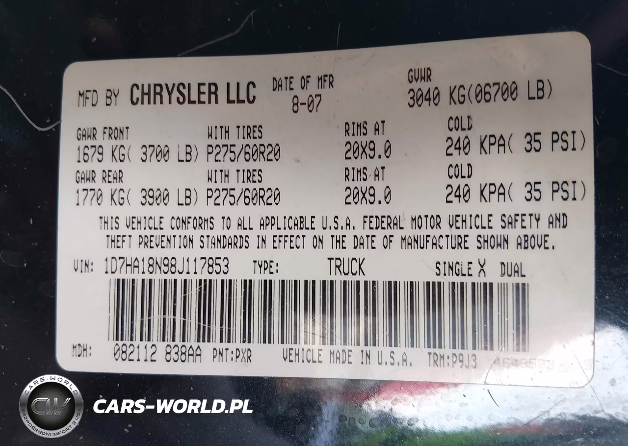 2008 Dodge Ram 1500 Slt VIN:1D7HA18N98J117853 - 9