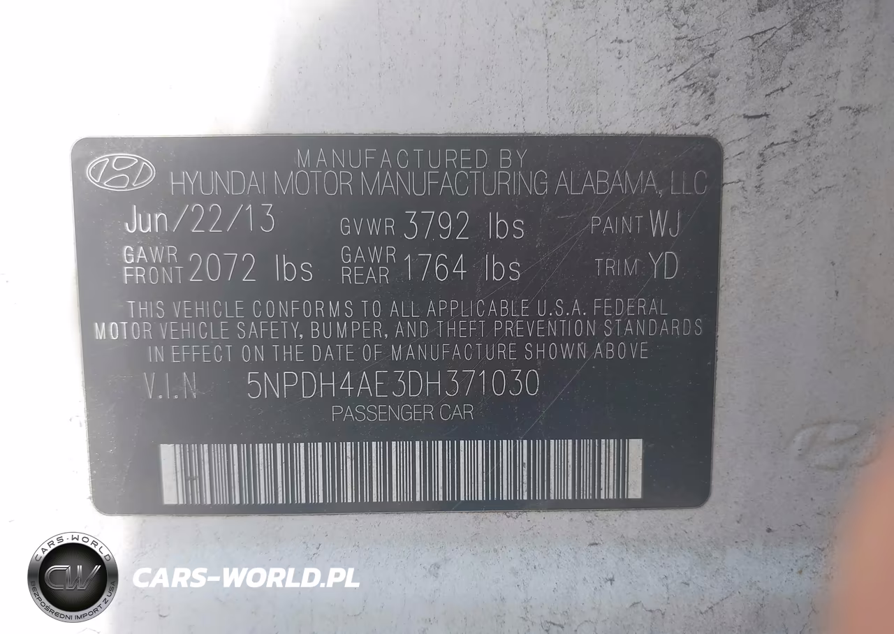 2013 Hyundai Elantra Gls VIN:5NPDH4AE3DH371030 - 9