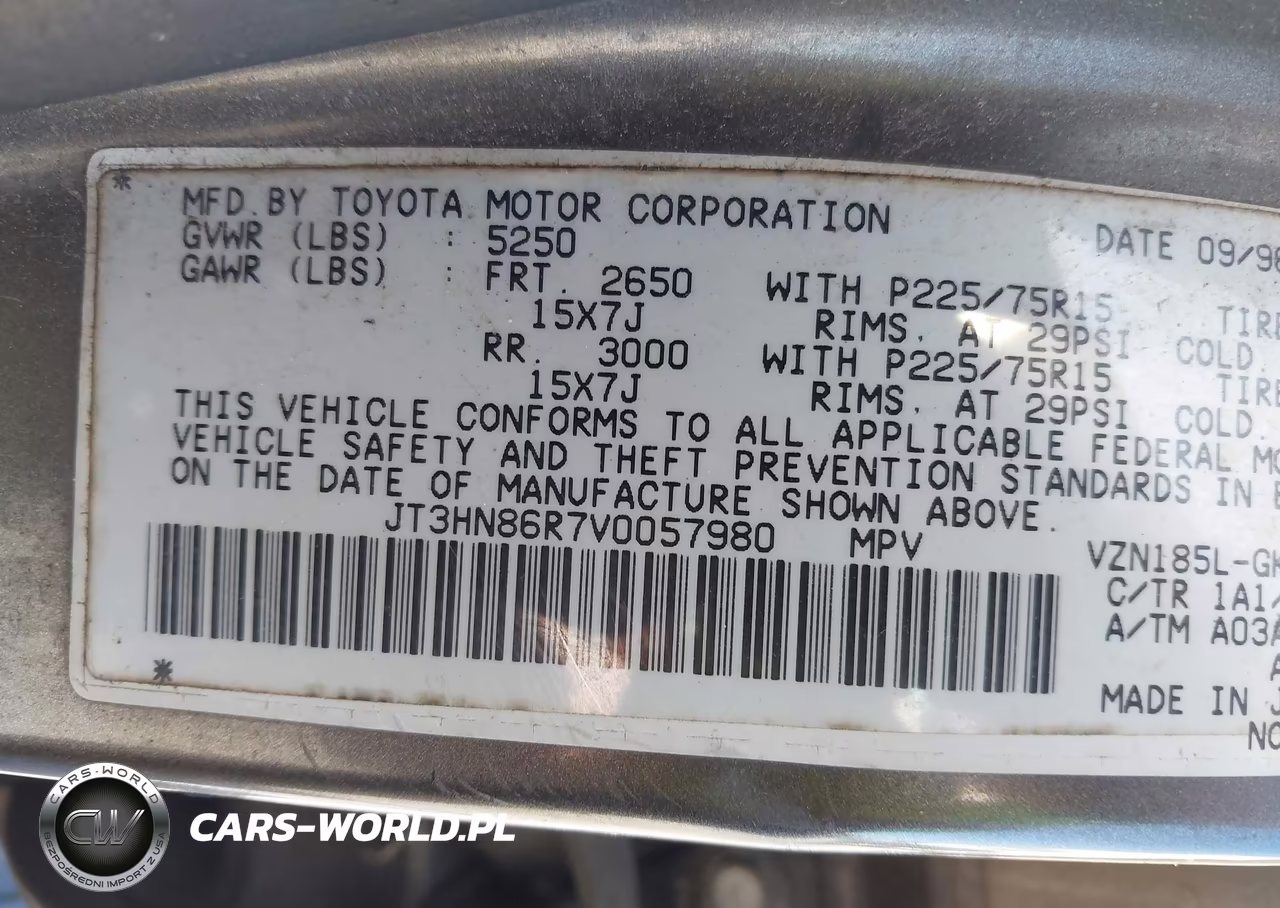 1997 Toyota 4Runner Sr5 V6 VIN:JT3HN86R7V0057980 - 9