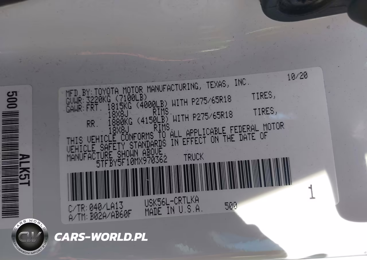 2021 Toyota Tundra Limited VIN:5TFBY5F10MX970362 - 9