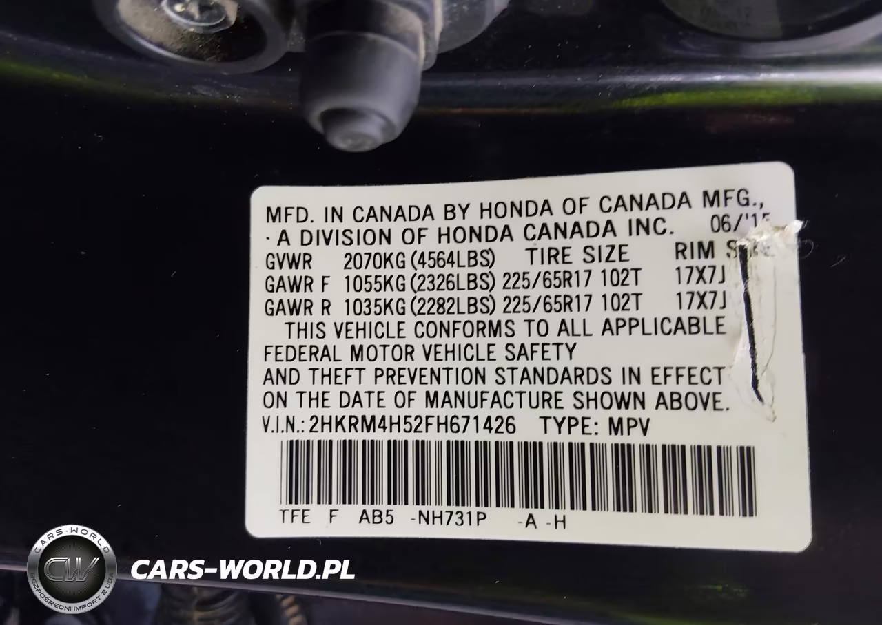 2015 Honda Cr-V Ex VIN:2HKRM4H52FH671426 - 9