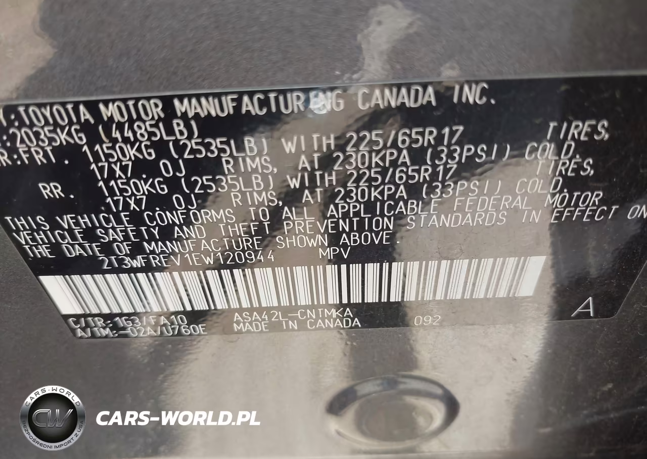 2014 Toyota Rav4 Xle VIN:2T3WFREV1EW120944 - 9