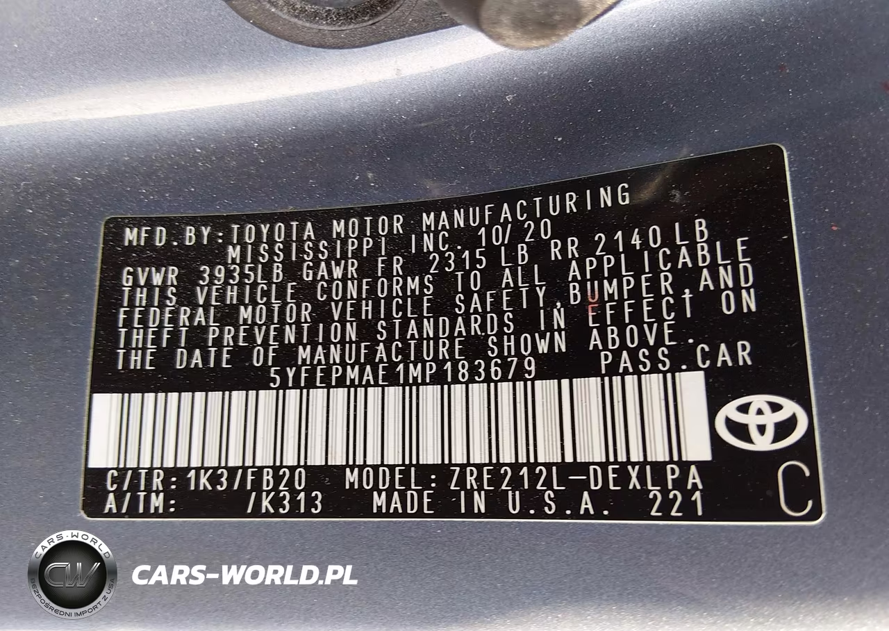 2021 Toyota Corolla Le VIN:5YFEPMAE1MP183679 - 9