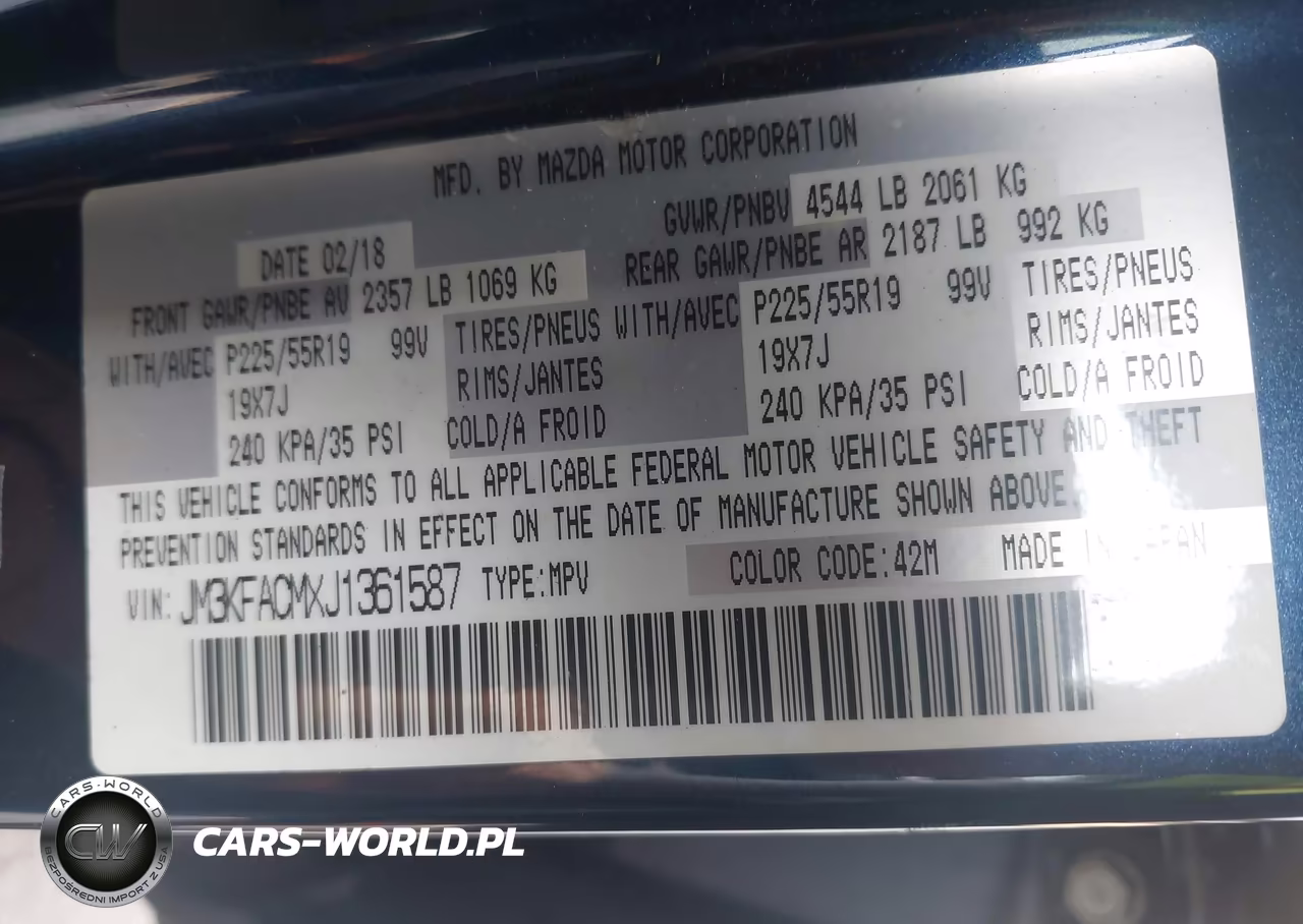 2018 Mazda Cx-5 Touring VIN:JM3KFACMXJ1361587 - 9