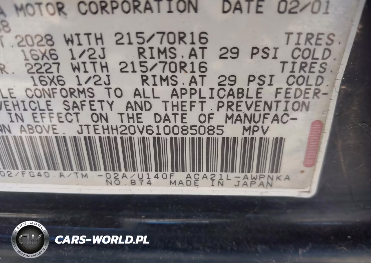 2001 Toyota Rav4 VIN:JTEHH20V610085085 - 9