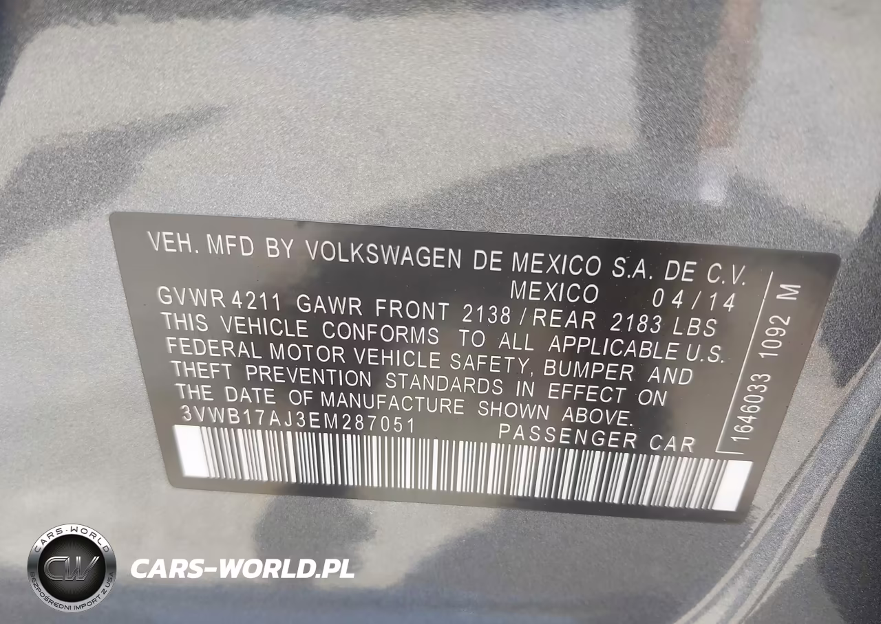 2014 Volkswagen Jetta 1.8T Se VIN:3VWB17AJ3EM287051 - 9