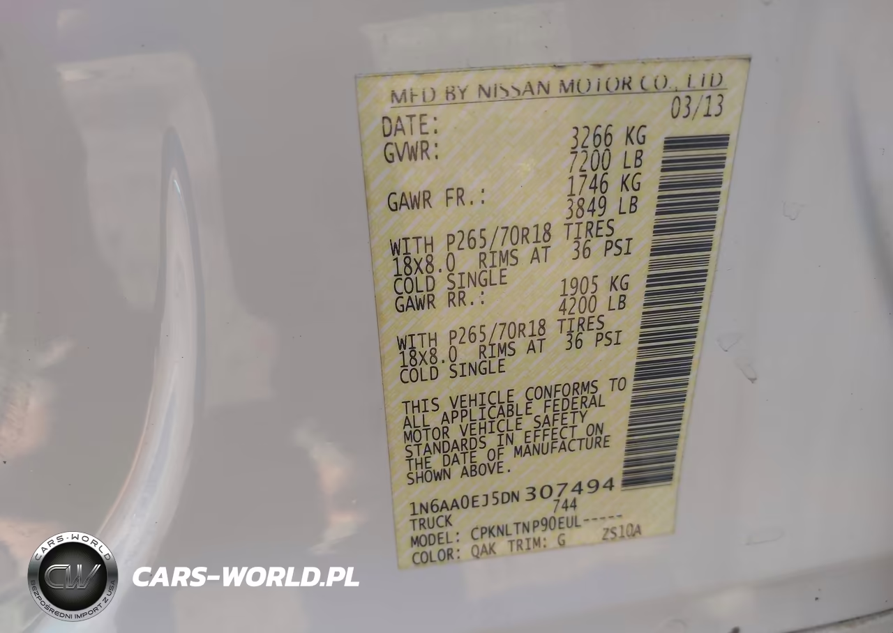 2013 Nissan Titan Sv VIN:1N6AA0EJ5DN307494 - 9