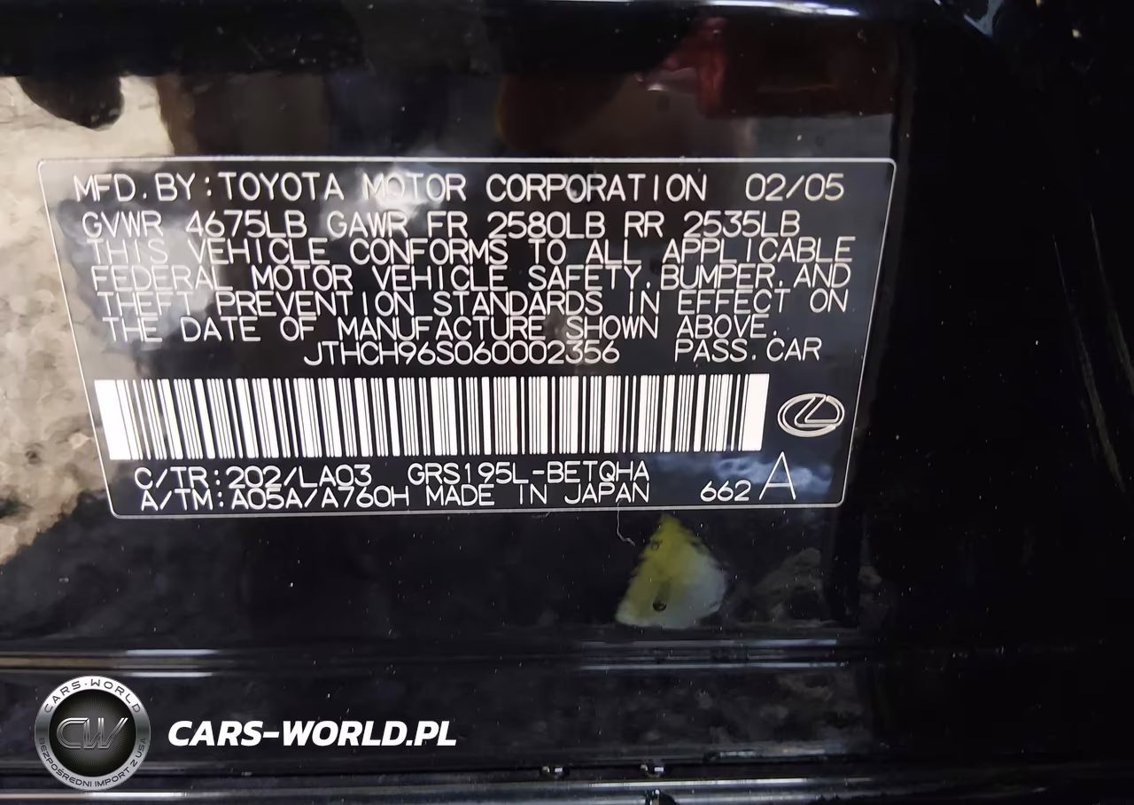 2006 Lexus Gs 300 VIN:JTHCH96S060002356 - 9