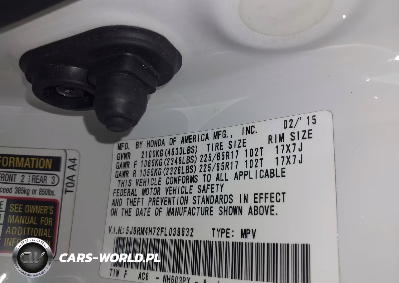 2015 Honda Cr-V Ex-L VIN:5J6RM4H72FL039632 - 9