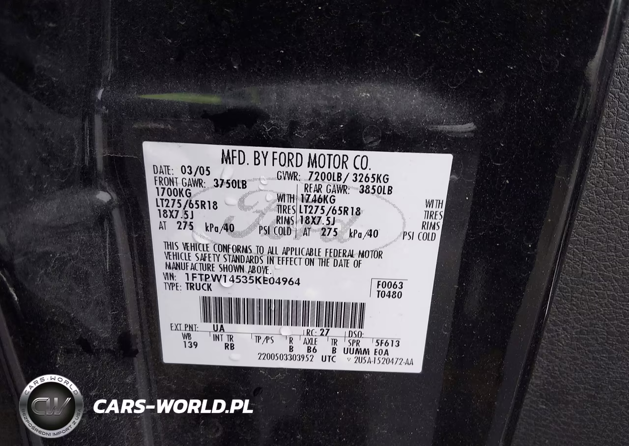 2005 Ford F-150 Fx4-Lariat-Xlt VIN:1FTPW14535KE04964 - 9