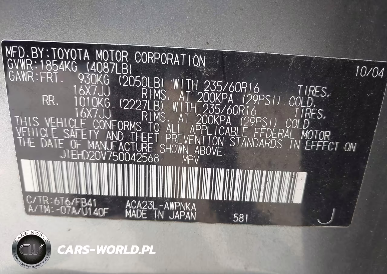 2005 Toyota Rav4 VIN:JTEHD20V750042568 - 9
