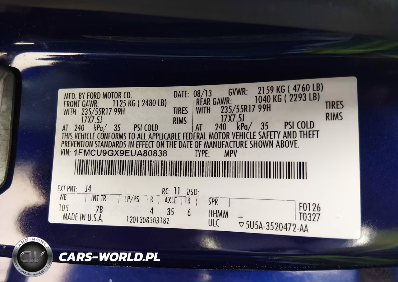 2014 Ford Escape Se VIN:1FMCU9GX9EUA80838 - 9
