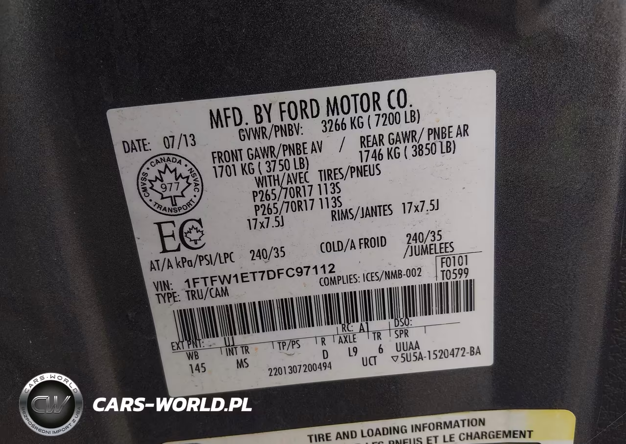 2013 Ford F-150 Xlt VIN:1FTFW1ET7DFC97112 - 9