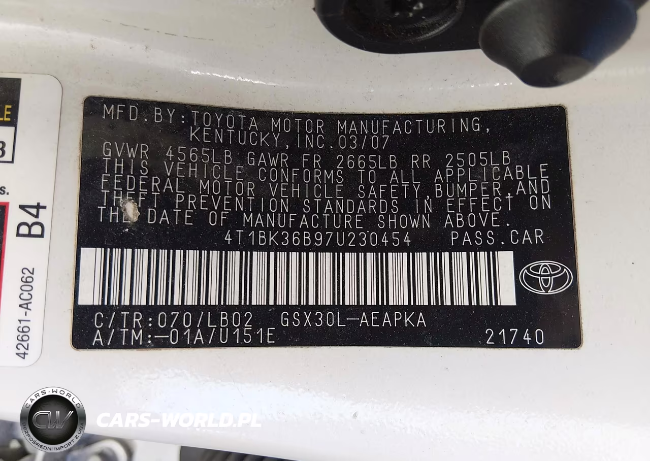 2007 Toyota Avalon Limited VIN:4T1BK36B97U230454 - 9