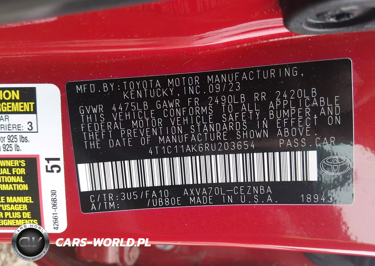 2024 Toyota Camry Le VIN:4T1C11AK6RU203654 - 9