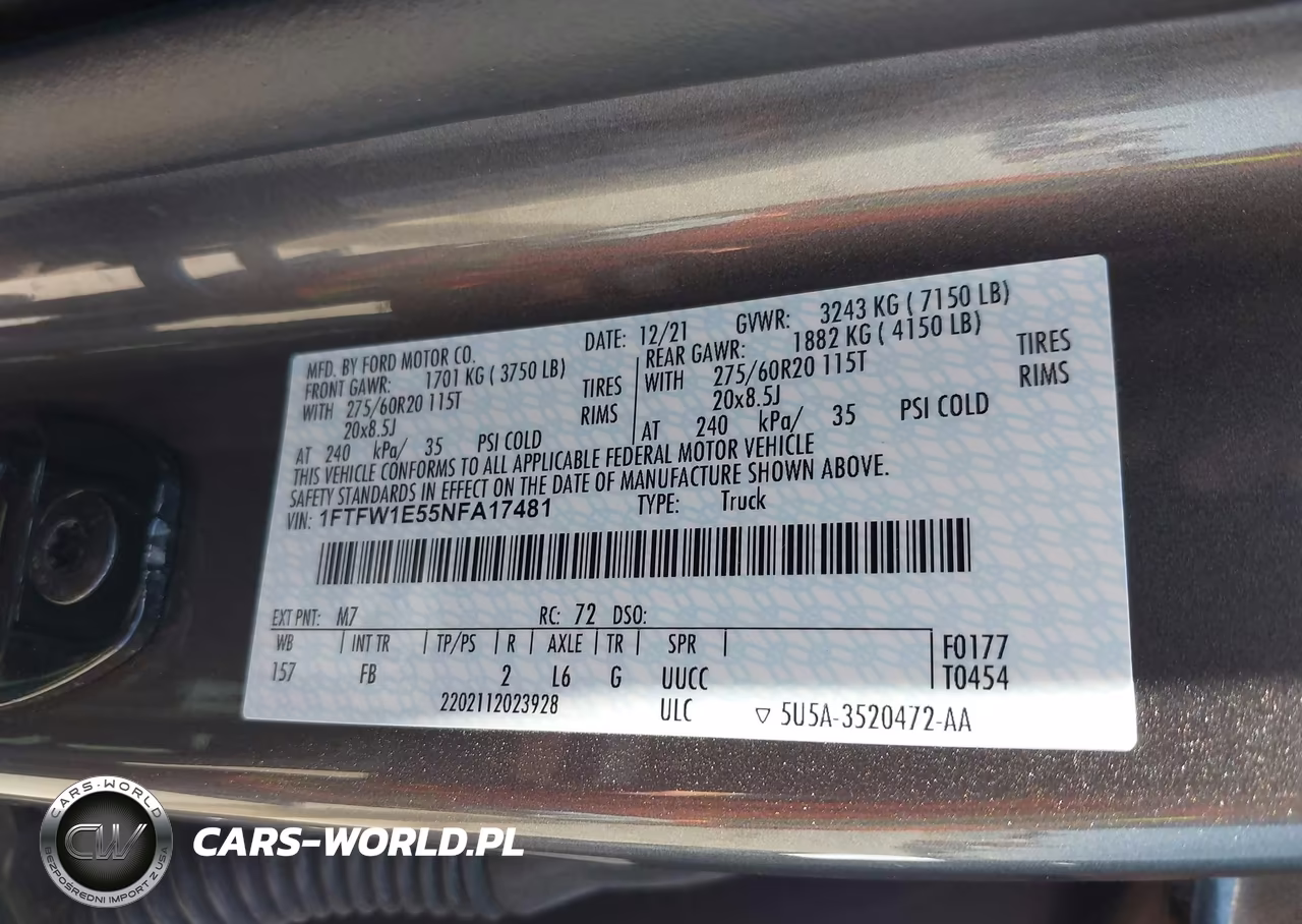 2022 Ford F-150 Xlt VIN:1FTFW1E55NFA17481 - 9