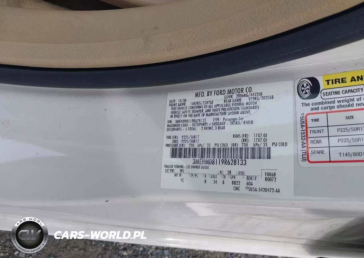 2009 Mercury Milan V6 Premier VIN:3MEHM08119R628133 - 9