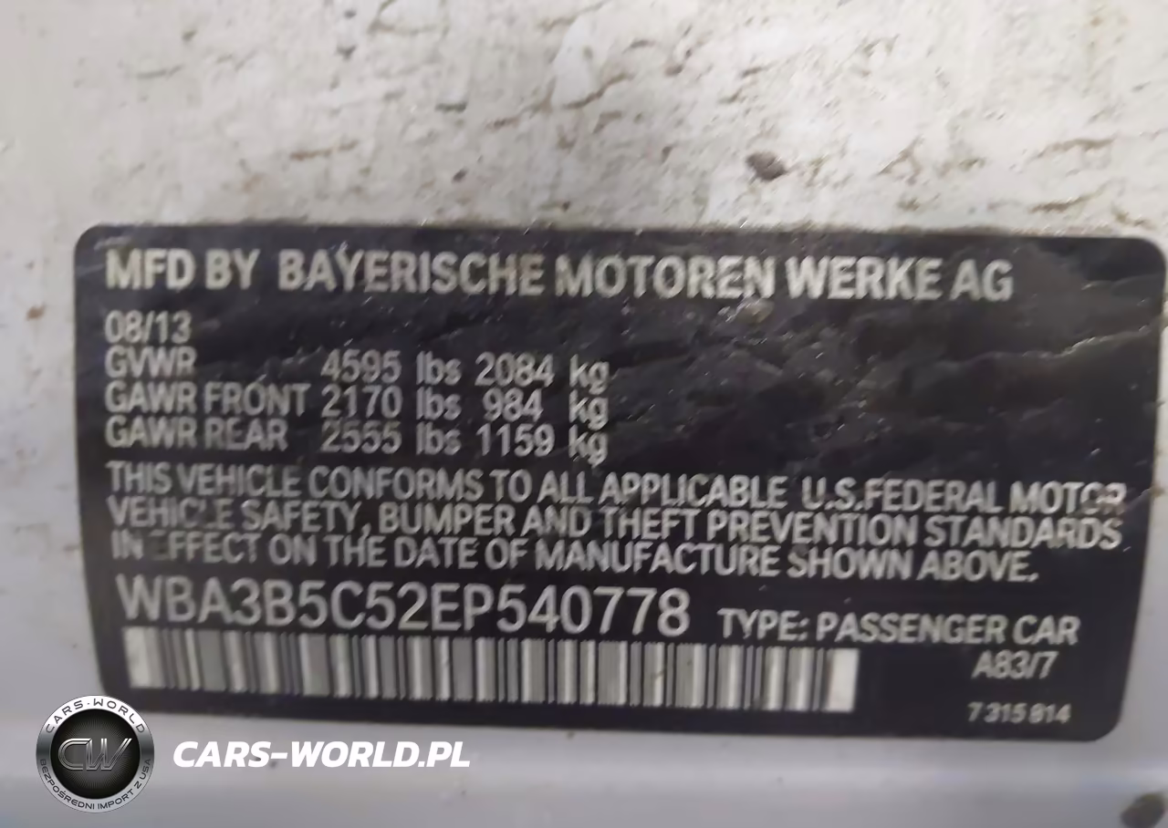 2014 BMW 328I xDrive VIN:WBA3B5C52EP540778 - 9