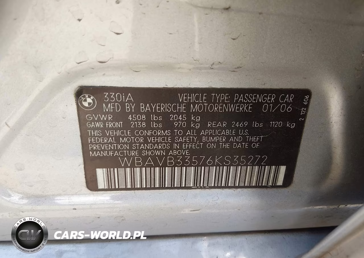 2006 BMW 330I VIN:WBAVB33576KS35272 - 9
