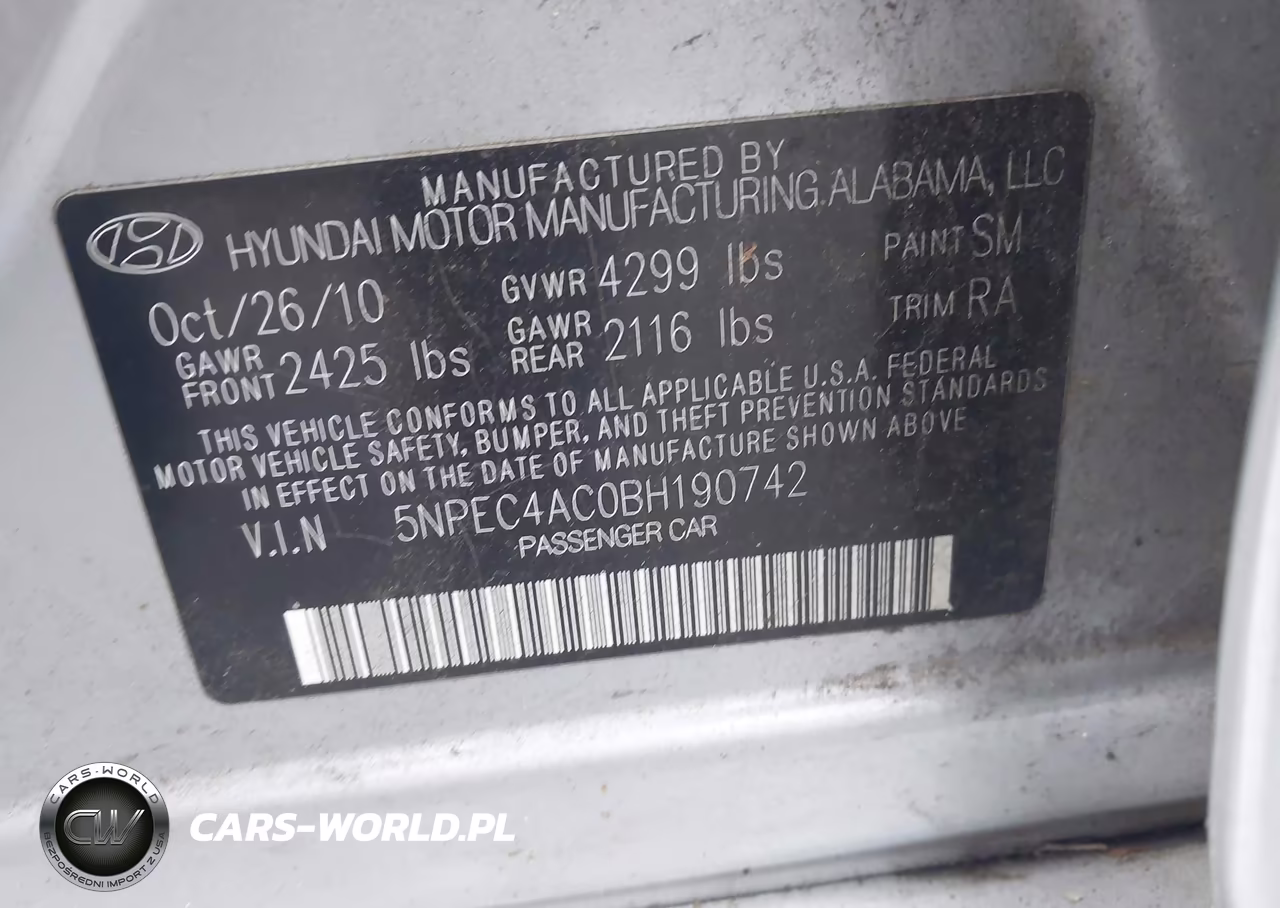 2011 Hyundai Sonata Limited VIN:5NPEC4AC0BH190742 - 9
