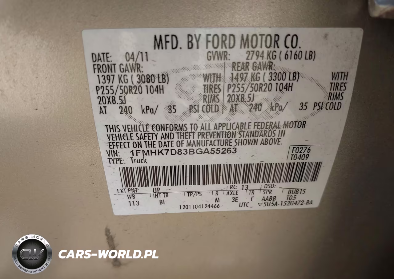 2011 Ford Explorer Xlt VIN:1FMHK7D83BGA55263 - 9