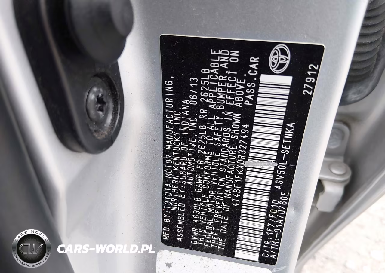 2013 Toyota Camry Le VIN:4T4BF1FKXDR327494 - 9